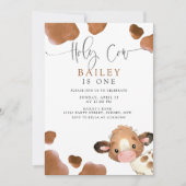 Invitation Saint Vache Je suis une jolie vache Brown Annivers (Devant)