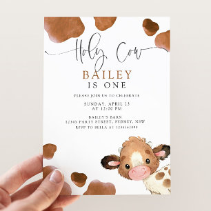 Invitation Saint Vache Je suis une jolie vache Brown Annivers
