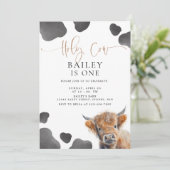 Invitation Saint Vache Je suis UNE Vache Highland 1er anniver (Debout devant)