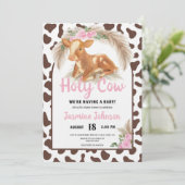 Invitation Saint-Vache Pays rustique Baby shower de veau flor (Debout devant)