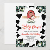 Invitation Saint Vache Végétation Première fête d'anniversair (Devant / Derrière)