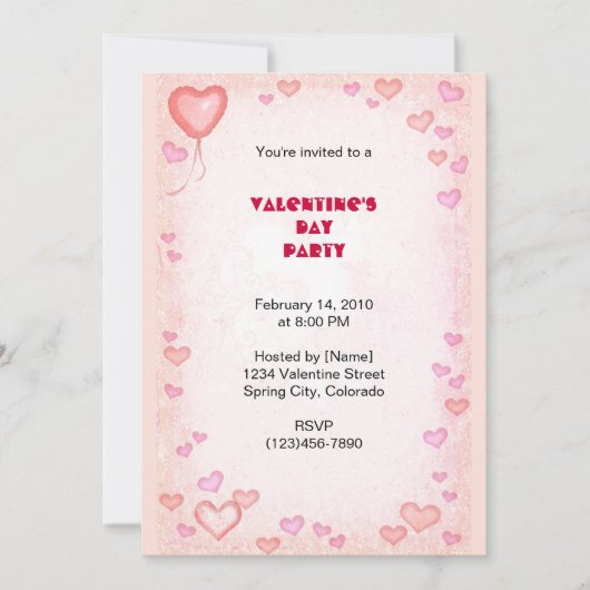 Invitation Saint Valentin (Devant)