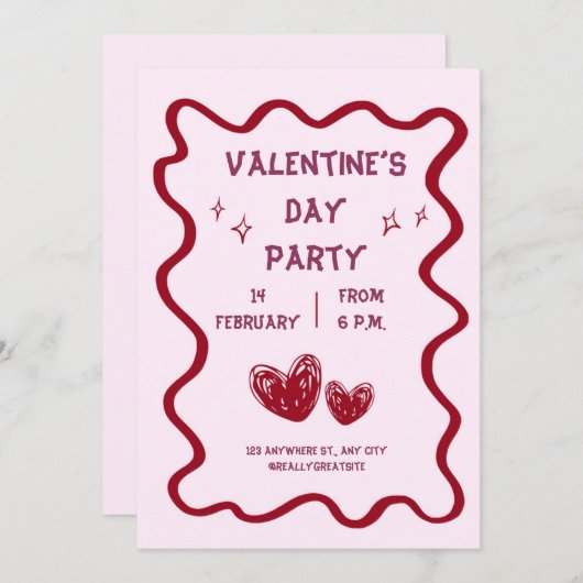 Invitation Saint Valentin (Devant / Derrière)