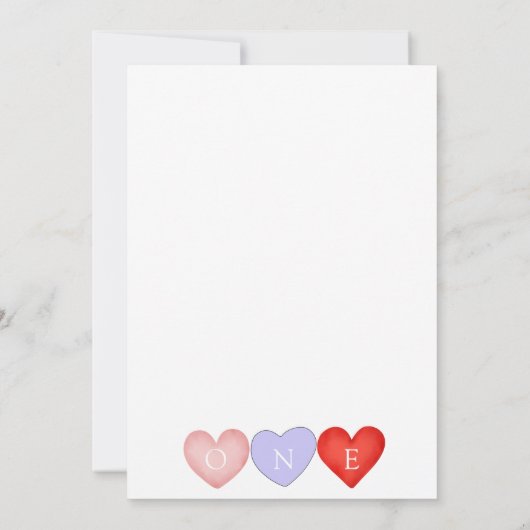 Invitation Saint Valentin 1er anniversaire (Dos)