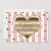 Invitation Saint Valentin 1er anniversaire ONE Gold Heart Pin (Devant)