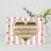 Invitation Saint Valentin 1er anniversaire ONE Gold Heart Pin (Debout devant)
