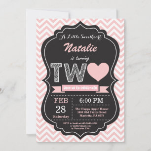 Invitation Saint-Valentin 2ème Deuxième Anniversaire Petit Ch