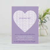 Invitation Saint-Valentin 40e anniversaire typographie Douce (Debout devant)