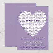 Invitation Saint-Valentin 40e anniversaire typographie Douce (Devant / Derrière)