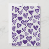 Invitation Saint-Valentin 40ème anniversaire cœurs violets (Dos)