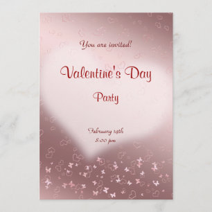 Invitation Saint-Valentin à coeur rose