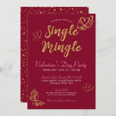 Invitation Saint-Valentin à Mingle unique (Devant / Derrière)