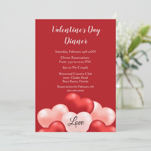 Invitation Saint Valentin Affaires / Charité (Debout devant)