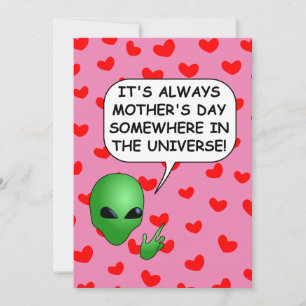 Invitation Saint-Valentin Alien Coeurs Fête des Mères