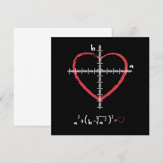 Invitation Saint Valentin Amour Coeur Math Relation Science (Devant / Derrière)