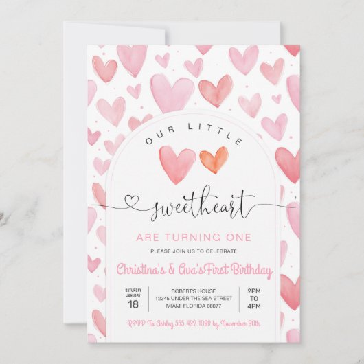 Invitation Saint Valentin Anniversaire (Devant)