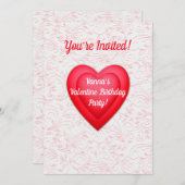 Invitation Saint-Valentin Anniversaire Fancy Coeurs rouges Pe (Devant / Derrière)