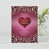 Invitation Saint Valentin Anniversaire fête Coeurs d'argent (Debout devant)