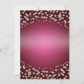 Invitation Saint Valentin Anniversaire fête Coeurs d'argent (Dos)