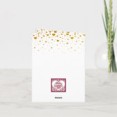 Invitation Saint-Valentin avec initiale rouge et cœur doré (Dos)