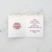 Invitation Saint-Valentin avec initiale rouge et cœur doré (Intérieur)