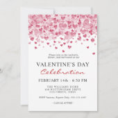 Invitation Saint Valentin avec les Coeurs rouges (Devant)