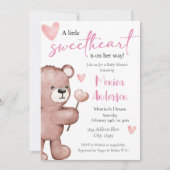 Invitation Saint Valentin Baby shower fille (Devant)
