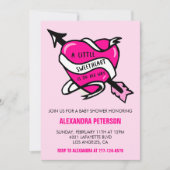 Invitation Saint-Valentin baby shower Flèche à coeur rose (Devant)