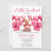 Invitation Saint Valentin baby shower mignon ours amour (Devant)