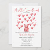 Invitation Saint Valentin baby shower mignon ours amour (Devant)