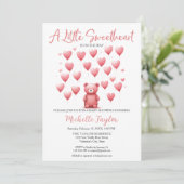 Invitation Saint Valentin baby shower mignon ours amour (Debout devant)