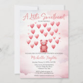 Invitation Saint Valentin baby shower mignon ours amour (Devant)