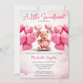 Invitation Saint Valentin baby shower mignon ours amour (Devant)
