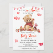 Invitation Saint Valentin Baby shower Teddy Bear Hearts (Devant)