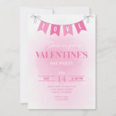 Invitation Saint-Valentin Bannière Amour Pink Watercolor Part (Devant)