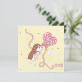 Invitation Saint Valentin : Beagle & Lollipop (Debout devant)