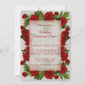 Invitation Saint Valentin Cadre Red Roses (Devant)