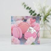 Invitation Saint-Valentin : Chien de taureau, Macarons et Fle (Debout devant)
