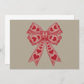 Invitation Saint Valentin Coeur Coquette arc Retro Valentine (Devant / Derrière)