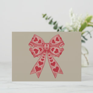 Invitation Saint Valentin Coeur Coquette arc Retro Valentine