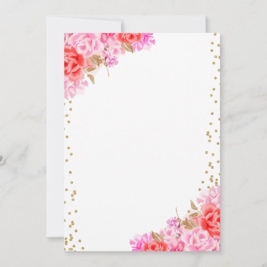 Invitation Saint Valentin coeur rose rouge baby shower (Dos)