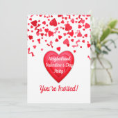 Invitation Saint Valentin Coeurs Confetti Personnalisés (Debout devant)