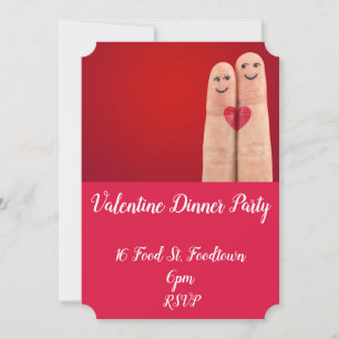 Invitation Saint Valentin coeurs mignons fêtes de dîner