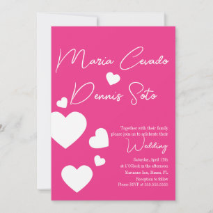Invitation Saint-Valentin Cœurs Roses Flottants Amour Mariage