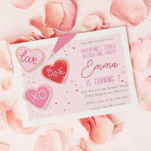 Invitation Saint Valentin Cookie décorer fête d'anniversaire
