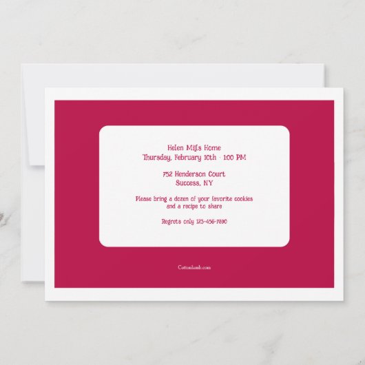 Invitation Saint Valentin Cookie Swap Party (Dos)