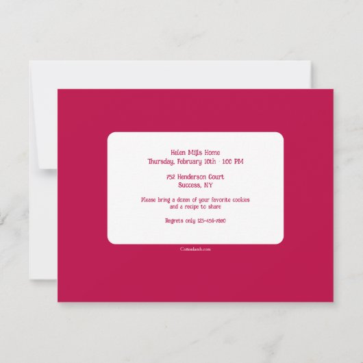 Invitation Saint Valentin Cookie Swap Party (Dos)