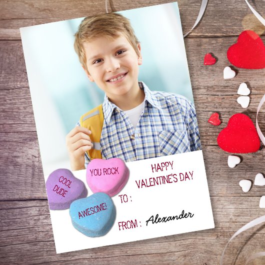 Invitation Saint-Valentin Custom Candy Heart Classroom Photo