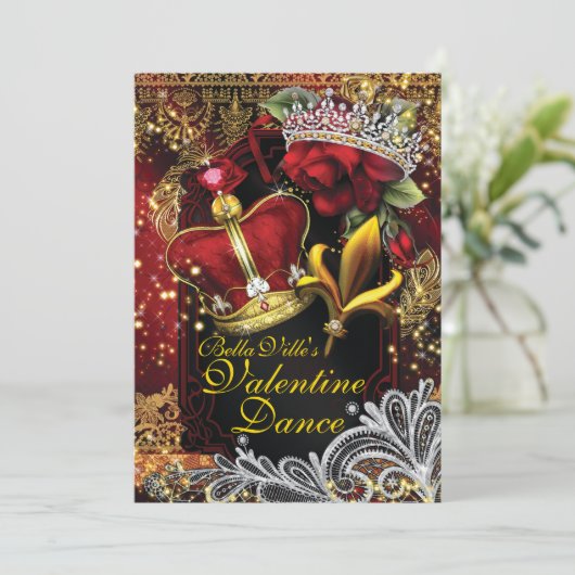 Invitation Saint-Valentin - Danse du bal de fin d'année (Debout devant)