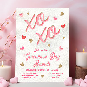 Invitation Saint-Valentin de Galentine's Day Pancake Heart Br